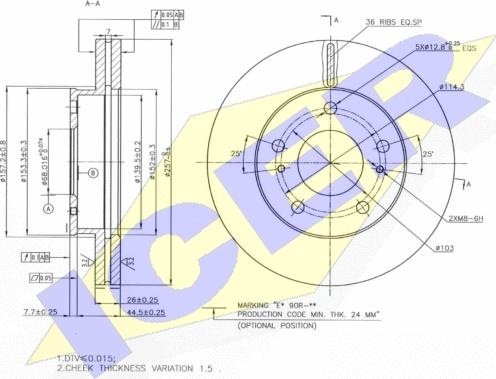 Icer 78BD0023-2 - Bremsscheibe alexcarstop-ersatzteile.com