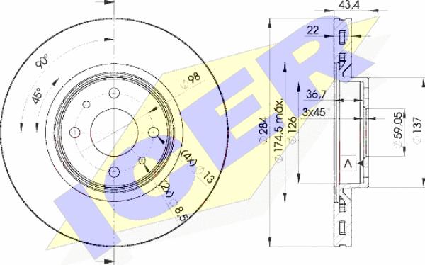 Icer 78BD0356-2 - Bremsscheibe alexcarstop-ersatzteile.com