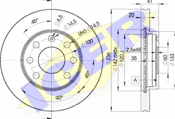 Icer 78BD1440-2 - Bremsscheibe alexcarstop-ersatzteile.com