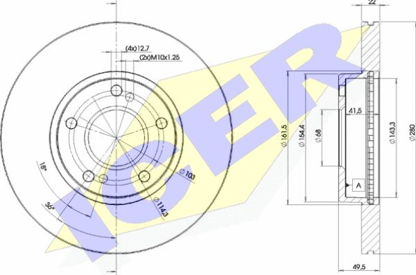 Icer 78BD1057-2 - Bremsscheibe alexcarstop-ersatzteile.com