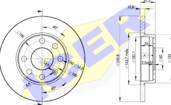 Icer 78BD1240-2 - Bremsscheibe alexcarstop-ersatzteile.com