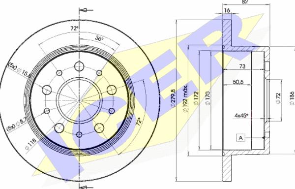 Icer 78BD3806-1 - Bremsscheibe alexcarstop-ersatzteile.com