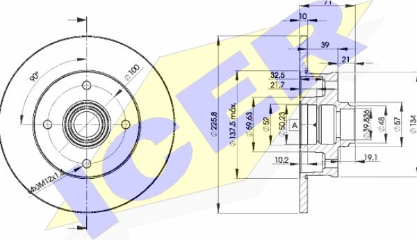 Icer 78BD3393-1 - Bremsscheibe alexcarstop-ersatzteile.com