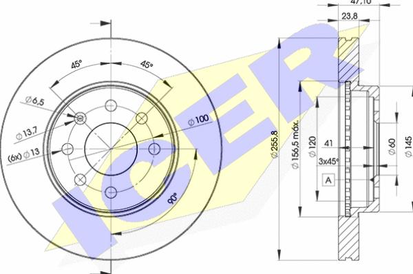 Icer 78BD2559-2 - Bremsscheibe alexcarstop-ersatzteile.com