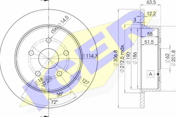 Icer 78BD2790-2 - Bremsscheibe alexcarstop-ersatzteile.com