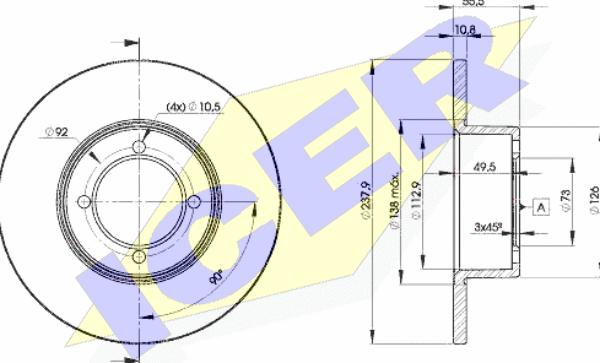 Icer 78BD7739-2 - Bremsscheibe alexcarstop-ersatzteile.com