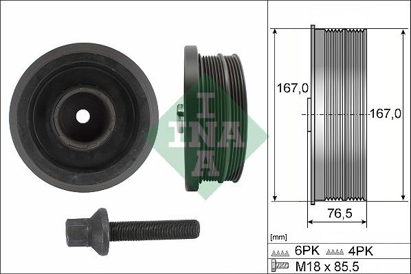 INA 544 0082 20 - Riemenscheibe, Kurbelwelle alexcarstop-ersatzteile.com