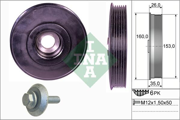 INA 544 0079 20 - Riemenscheibe, Kurbelwelle alexcarstop-ersatzteile.com