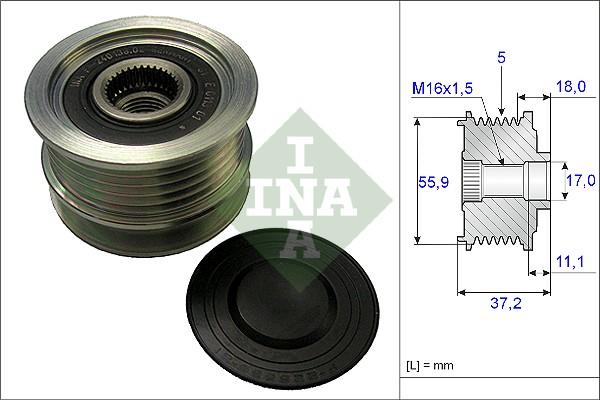 INA 535 0096 10 - Riemenscheibe, Generator alexcarstop-ersatzteile.com