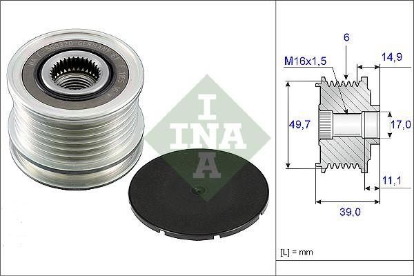 INA 535 0050 10 - Riemenscheibe, Generator alexcarstop-ersatzteile.com