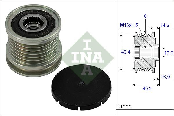 INA 535 0001 10 - Riemenscheibe, Generator alexcarstop-ersatzteile.com