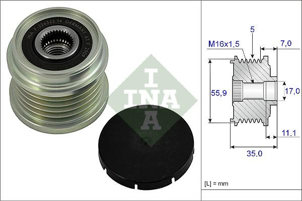 INA 535 0008 10 - Riemenscheibe, Generator alexcarstop-ersatzteile.com