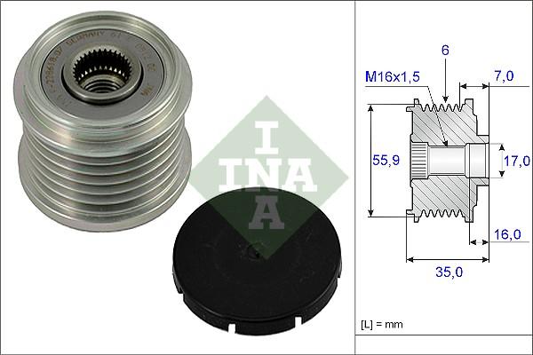 INA 535 0014 10 - Riemenscheibe, Generator alexcarstop-ersatzteile.com