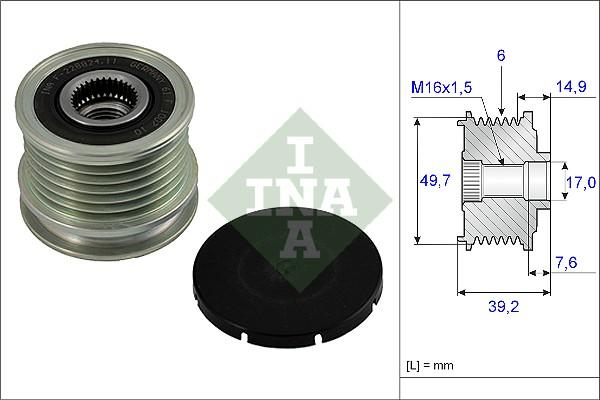 INA 535 0015 10 - Riemenscheibe, Generator alexcarstop-ersatzteile.com