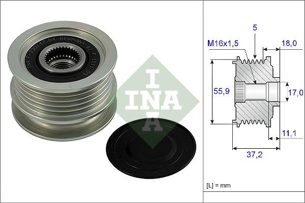 INA 535 0018 10 - Riemenscheibe, Generator alexcarstop-ersatzteile.com