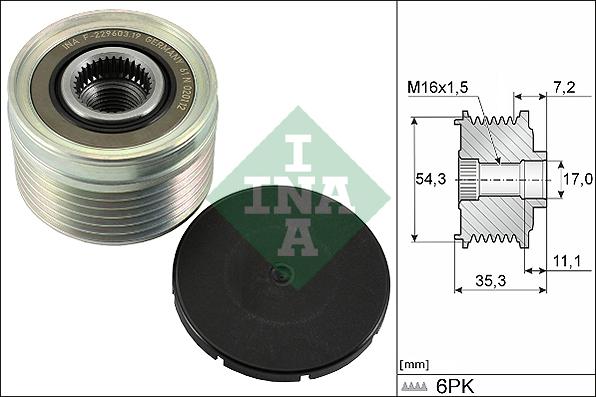 INA 535 0039 10 - Riemenscheibe, Generator alexcarstop-ersatzteile.com