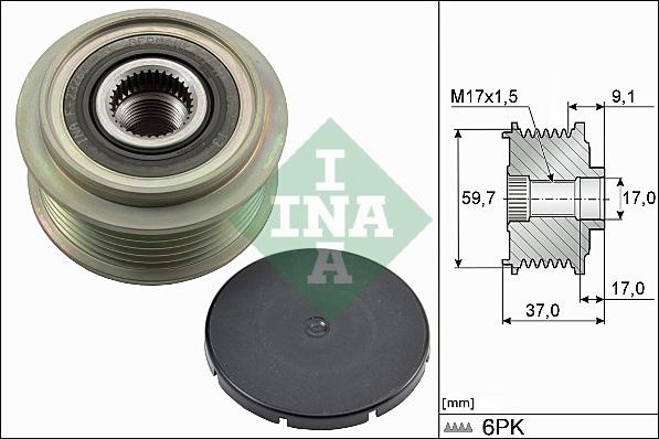 INA 535 0035 10 - Riemenscheibe, Generator alexcarstop-ersatzteile.com