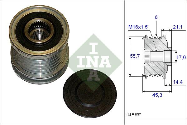 INA 535 0036 10 - Riemenscheibe, Generator alexcarstop-ersatzteile.com