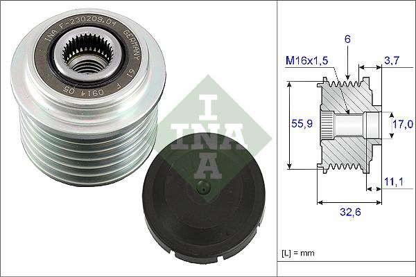 INA 535 0032 10 - Riemenscheibe, Generator alexcarstop-ersatzteile.com