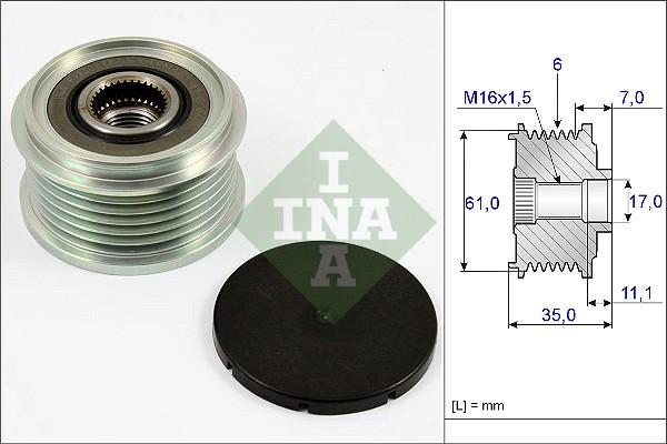 INA 535 0022 10 - Riemenscheibe, Generator alexcarstop-ersatzteile.com