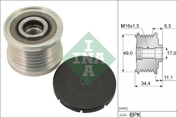 INA 535 0075 10 - Riemenscheibe, Generator alexcarstop-ersatzteile.com