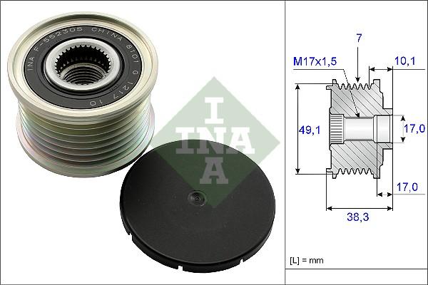 INA 535 0153 10 - Riemenscheibe, Generator alexcarstop-ersatzteile.com