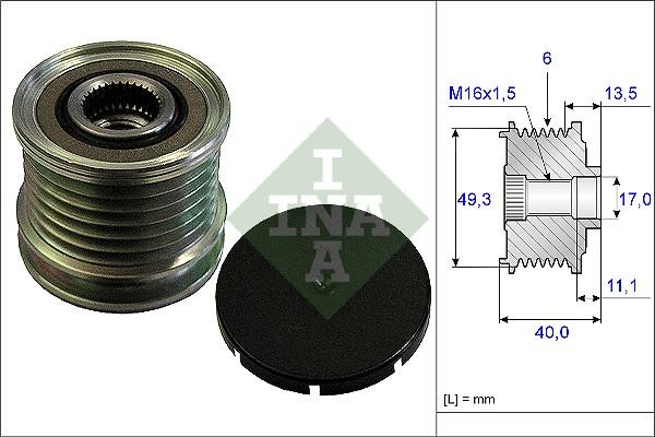 INA 535 0166 10 - Riemenscheibe, Generator alexcarstop-ersatzteile.com