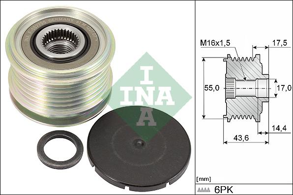 INA 535 0105 10 - Riemenscheibe, Generator alexcarstop-ersatzteile.com