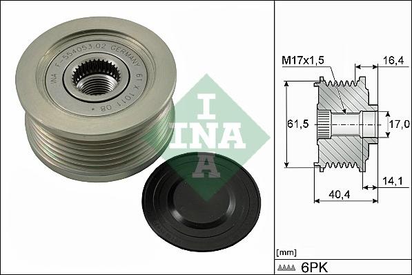 INA 535 0115 10 - Riemenscheibe, Generator alexcarstop-ersatzteile.com