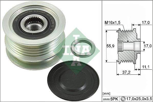 INA 535 0116 10 - Riemenscheibe, Generator alexcarstop-ersatzteile.com