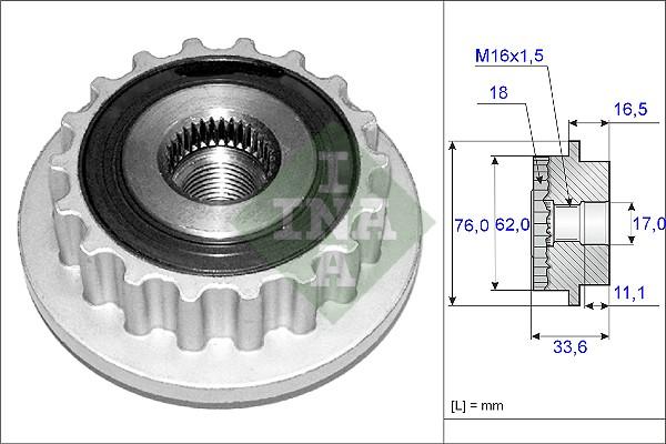 INA 535 0118 10 - Riemenscheibe, Generator alexcarstop-ersatzteile.com