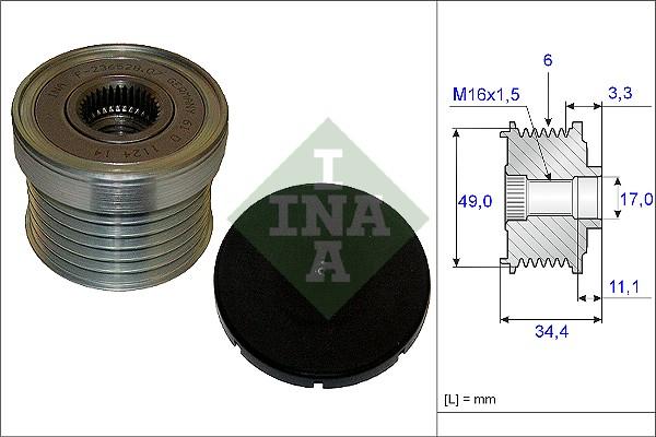 INA 535 0183 10 - Riemenscheibe, Generator alexcarstop-ersatzteile.com