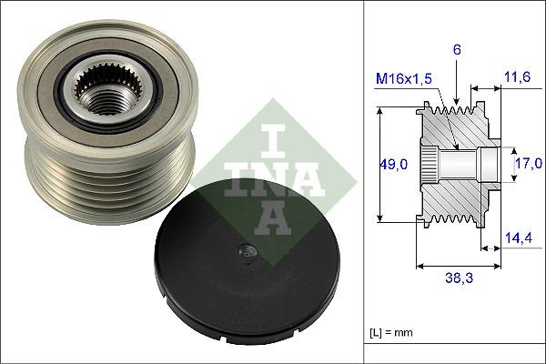 INA 535 0127 10 - Riemenscheibe, Generator alexcarstop-ersatzteile.com