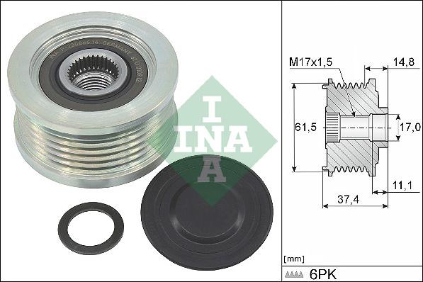 INA 535 0348 10 - Riemenscheibe, Generator alexcarstop-ersatzteile.com