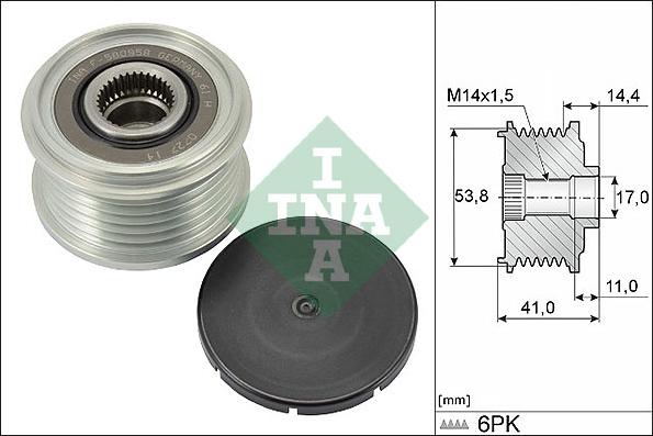 INA 535 0304 10 - Riemenscheibe, Generator alexcarstop-ersatzteile.com