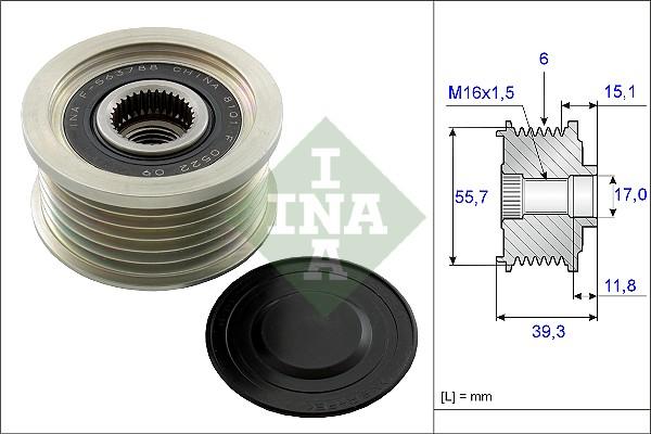 INA 535 0249 10 - Riemenscheibe, Generator alexcarstop-ersatzteile.com