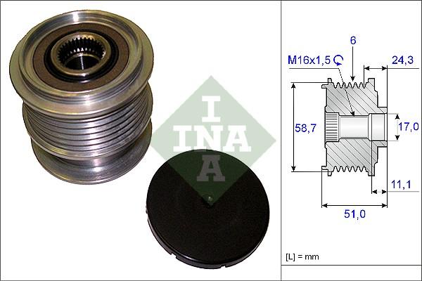 INA 535 0200 10 - Riemenscheibe, Generator alexcarstop-ersatzteile.com