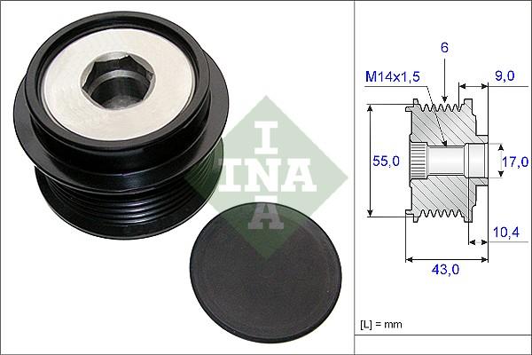 INA 535 0208 10 - Riemenscheibe, Generator alexcarstop-ersatzteile.com