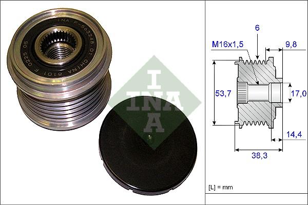 INA 535 0203 10 - Riemenscheibe, Generator alexcarstop-ersatzteile.com