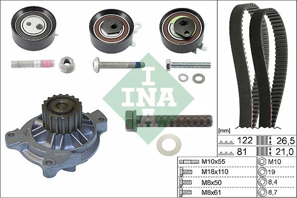 INA 530 0484 31 - Wasserpumpe + Zahnriemensatz alexcarstop-ersatzteile.com