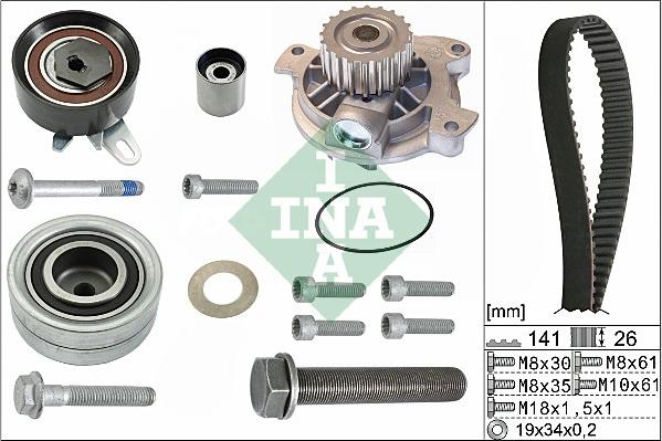 INA 530 0482 30 - Wasserpumpe + Zahnriemensatz alexcarstop-ersatzteile.com