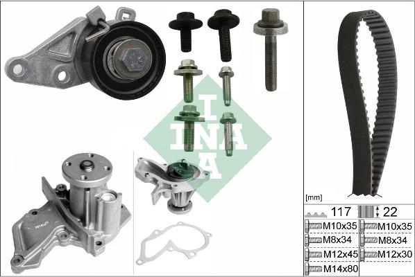 INA 530 0140 30 - Wasserpumpe + Zahnriemensatz alexcarstop-ersatzteile.com