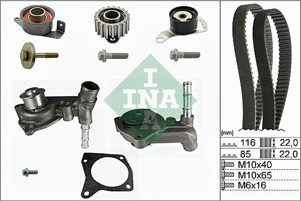 INA 530 0104 30 - Wasserpumpe + Zahnriemensatz alexcarstop-ersatzteile.com