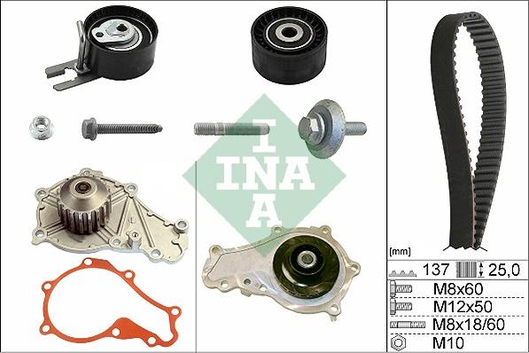 INA 530 0375 30 - Wasserpumpe + Zahnriemensatz alexcarstop-ersatzteile.com