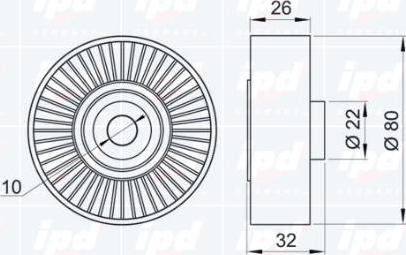 IPD 15-0944 - Umlenk / Führungsrolle, Keilrippenriemen alexcarstop-ersatzteile.com