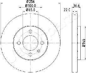 Japanparts DI-0943 - Bremsscheibe alexcarstop-ersatzteile.com