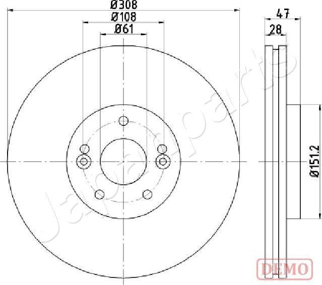 Japanparts DI-0713C - Bremsscheibe alexcarstop-ersatzteile.com