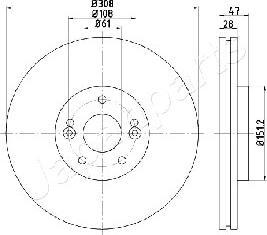 Japanparts DI-0713 - Bremsscheibe alexcarstop-ersatzteile.com