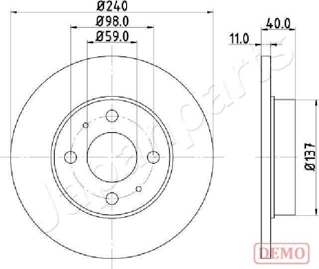 Japanparts DP-0200C - Bremsscheibe alexcarstop-ersatzteile.com