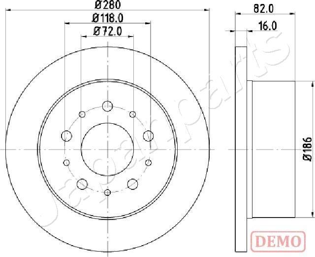 Japanparts DP-0216C - Bremsscheibe alexcarstop-ersatzteile.com